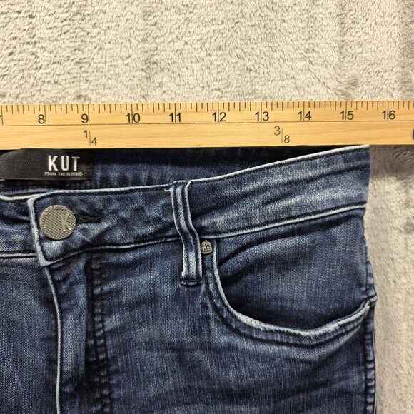 Kut From The Kloth Jeans Womens 8 Blue Distressed Skinny Raw Hem Ankle Stretch - Picture 7 of 10